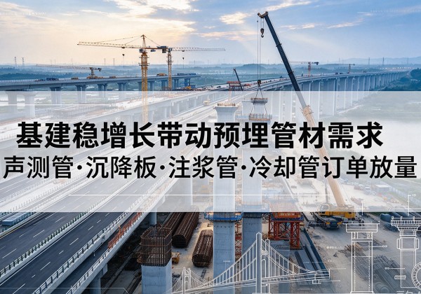 门源基建稳增长带动预埋监测管材需求，声测管、沉降板、注浆管订单持续放量